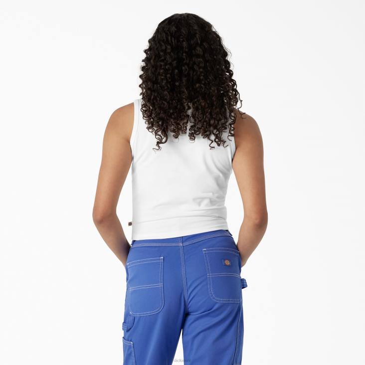 vrouwen Dickies cropped tanktop met racerback wit (wh) kleding 6F0X2173