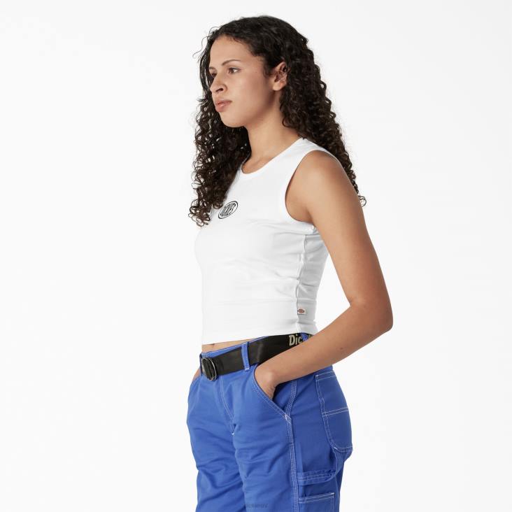 vrouwen Dickies cropped tanktop met racerback wit (wh) kleding 6F0X2173