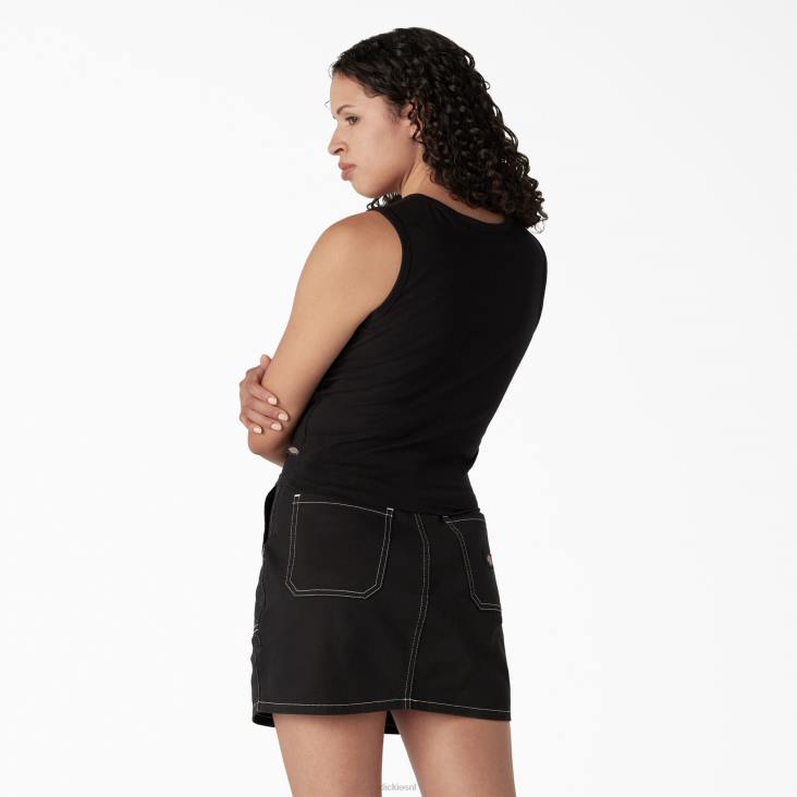 vrouwen Dickies cropped tanktop met racerback zwart (kbk) kleding 6F0X2171