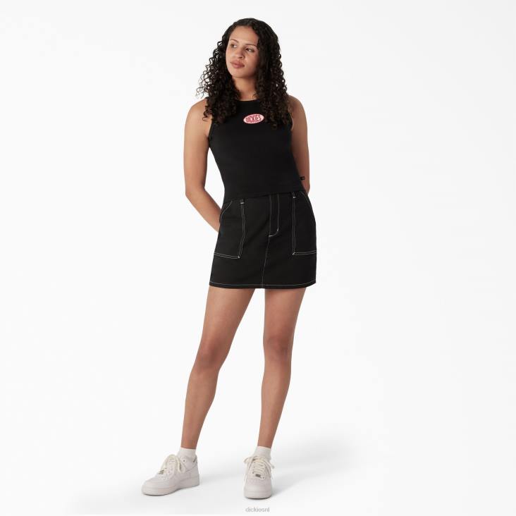 vrouwen Dickies cropped tanktop met racerback zwart (kbk) kleding 6F0X2171