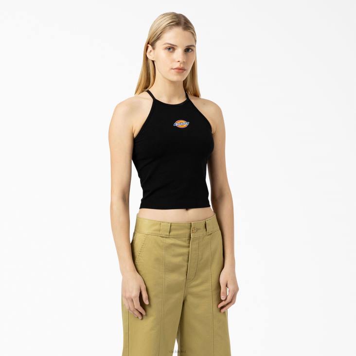 vrouwen Dickies cropped tanktop van chain lake zwart (bk) kleding 6F0X2140