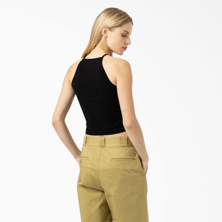 vrouwen Dickies cropped tanktop van chain lake zwart (bk) kleding 6F0X2140