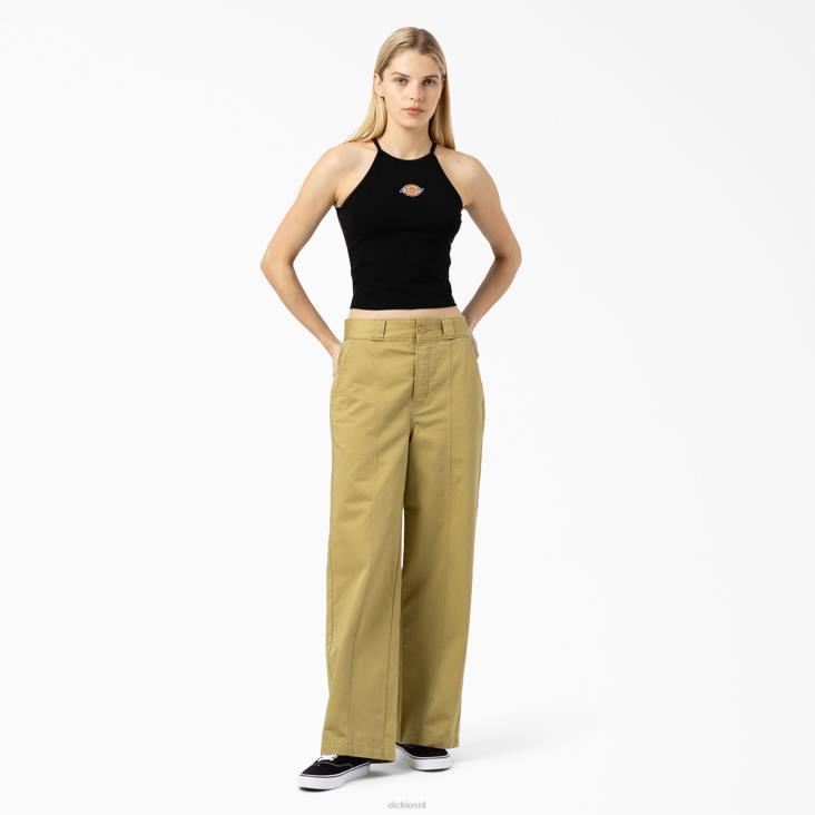 vrouwen Dickies cropped tanktop van chain lake zwart (bk) kleding 6F0X2140