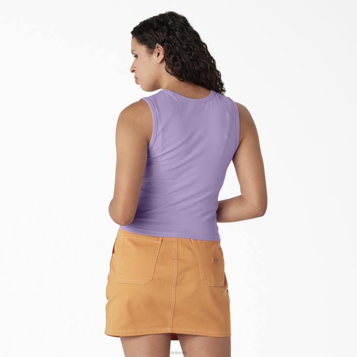 vrouwen Dickies grafische cropped tanktop paarse roos (ur2) kleding 6F0X2113