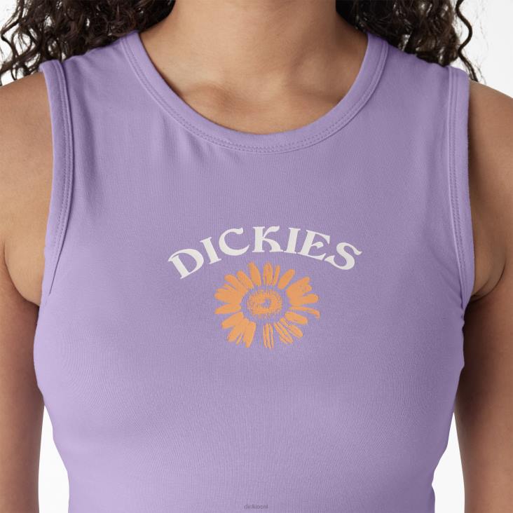 vrouwen Dickies grafische cropped tanktop paarse roos (ur2) kleding 6F0X2113