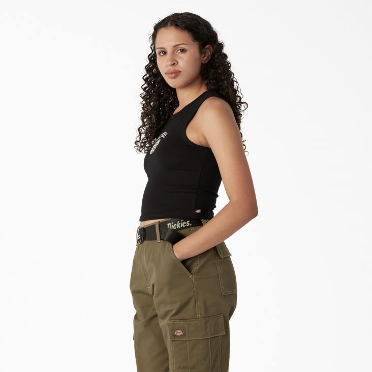 vrouwen Dickies grafische cropped tanktop zwart (kbk) kleding 6F0X2112