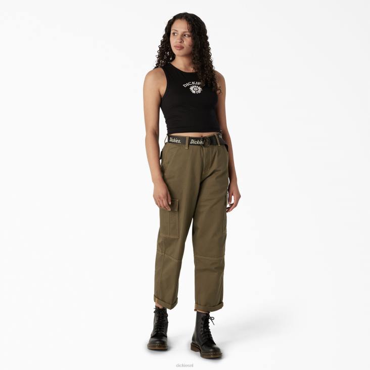vrouwen Dickies grafische cropped tanktop zwart (kbk) kleding 6F0X2112