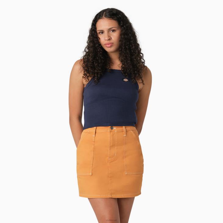 vrouwen Dickies ribgebreide cropped tanktop inkt marine (ik) kleding 6F0X2083