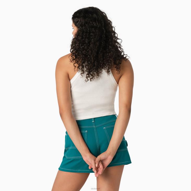vrouwen Dickies ribgebreide cropped tanktop wit (wh) kleding 6F0X2088