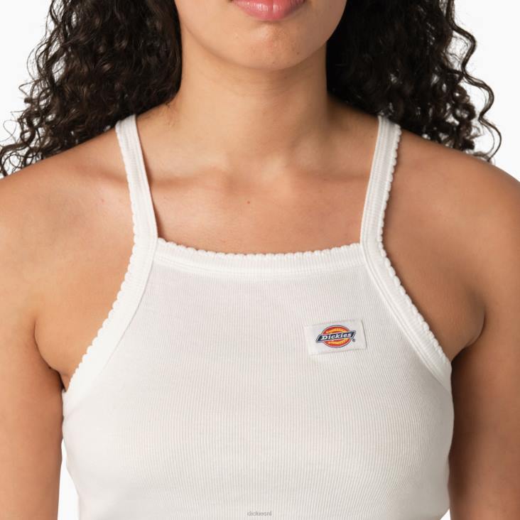 vrouwen Dickies ribgebreide cropped tanktop wit (wh) kleding 6F0X2088
