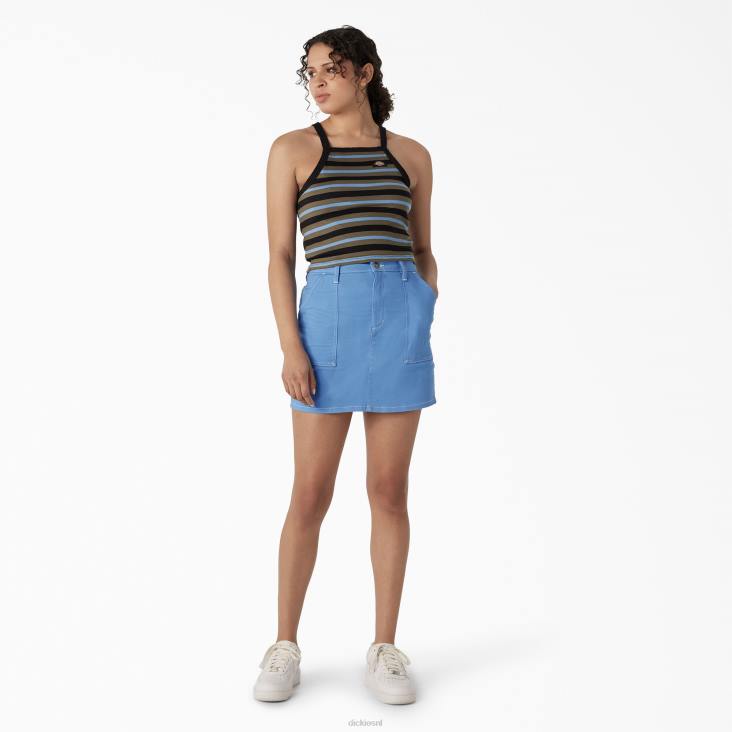 vrouwen Dickies ribgebreide cropped tanktop zwarte zomerse kermisstreep (cus) kleding 6F0X2082