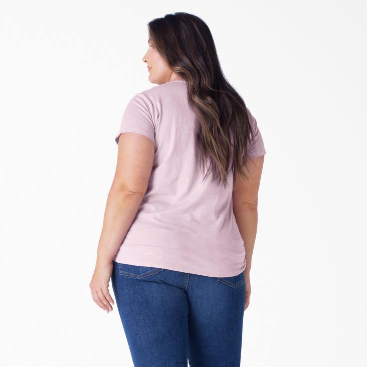 vrouwen Dickies plus T-shirt met korte mouwen en v-hals mauve schaduwen (vs) kleding 6F0X2041