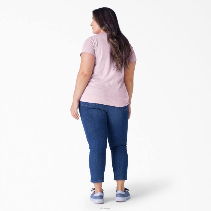 vrouwen Dickies plus T-shirt met korte mouwen en v-hals mauve schaduwen (vs) kleding 6F0X2041