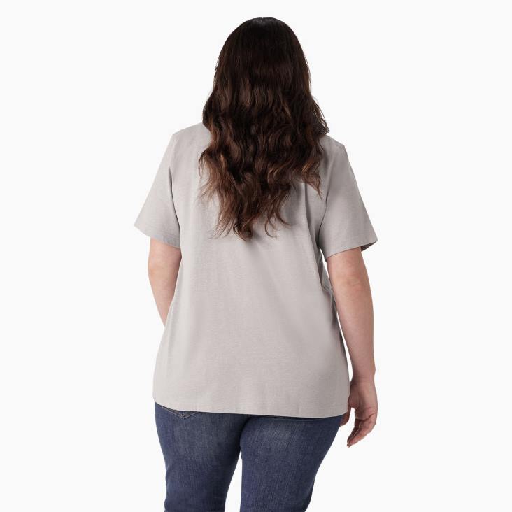 vrouwen Dickies plus een zwaar T-shirt met logo grijs gemêleerd (h2) kleding 6F0X2144