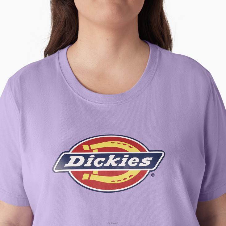 vrouwen Dickies plus een zwaar T-shirt met logo paarse roos (ur2) kleding 6F0X2145