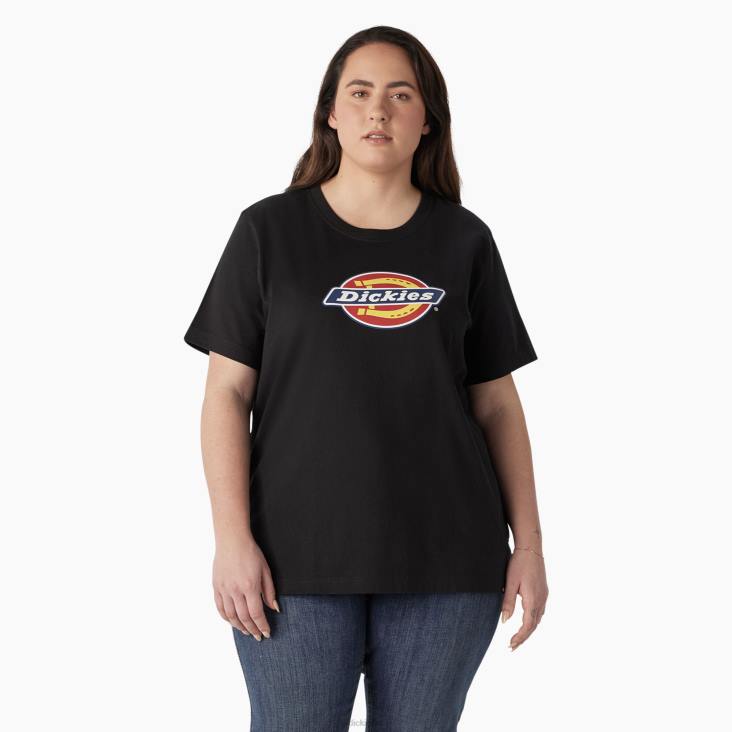 vrouwen Dickies plus een zwaar T-shirt met logo zwart (kbk) kleding 6F0X2146