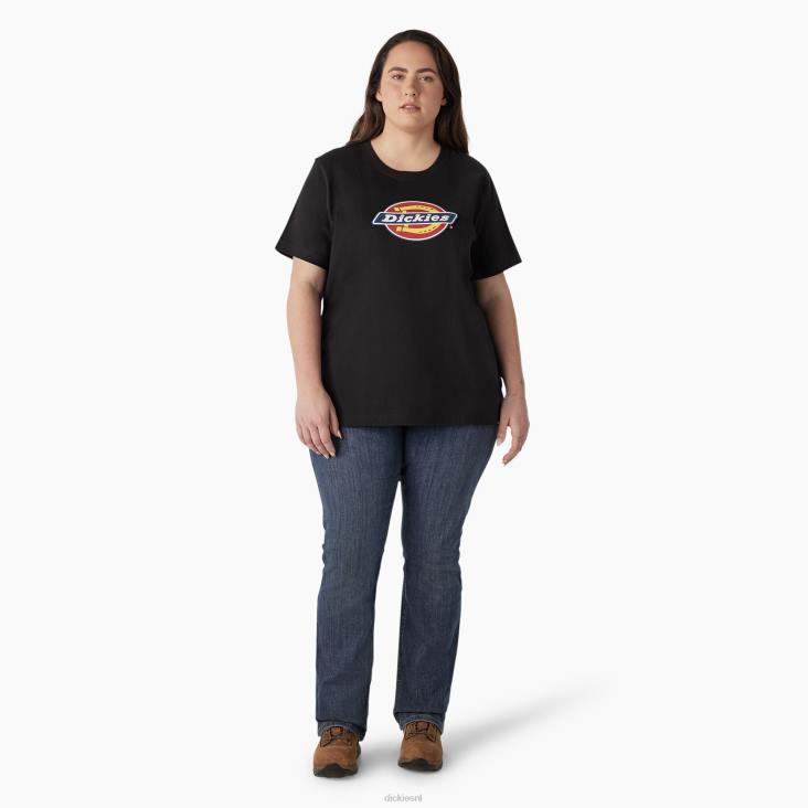 vrouwen Dickies plus een zwaar T-shirt met logo zwart (kbk) kleding 6F0X2146