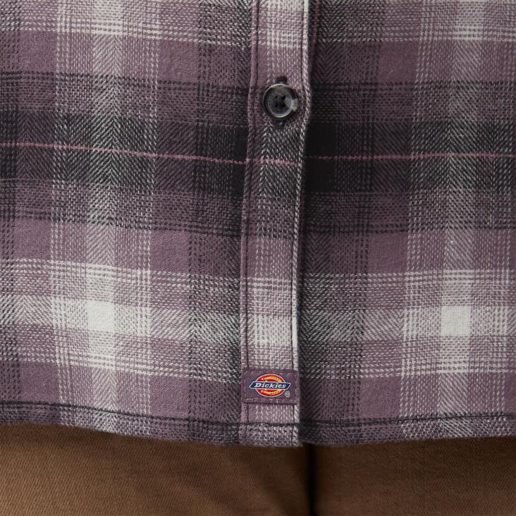 vrouwen Dickies plus geruit flanellen overhemd met lange mouwen stoffige paarse highland plaid (b2x) kleding 6F0X2207