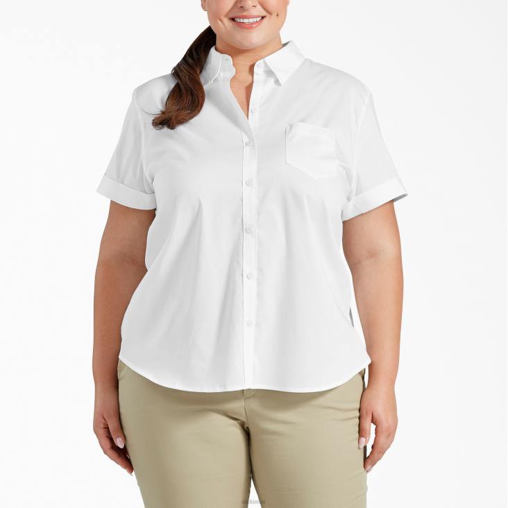 vrouwen Dickies plus overhemd met knopen wit (wh) kleding 6F0X2059