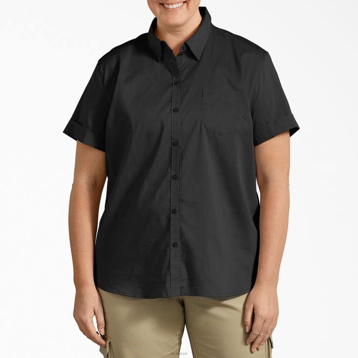 vrouwen Dickies plus overhemd met knopen zwart (bk) kleding 6F0X2058