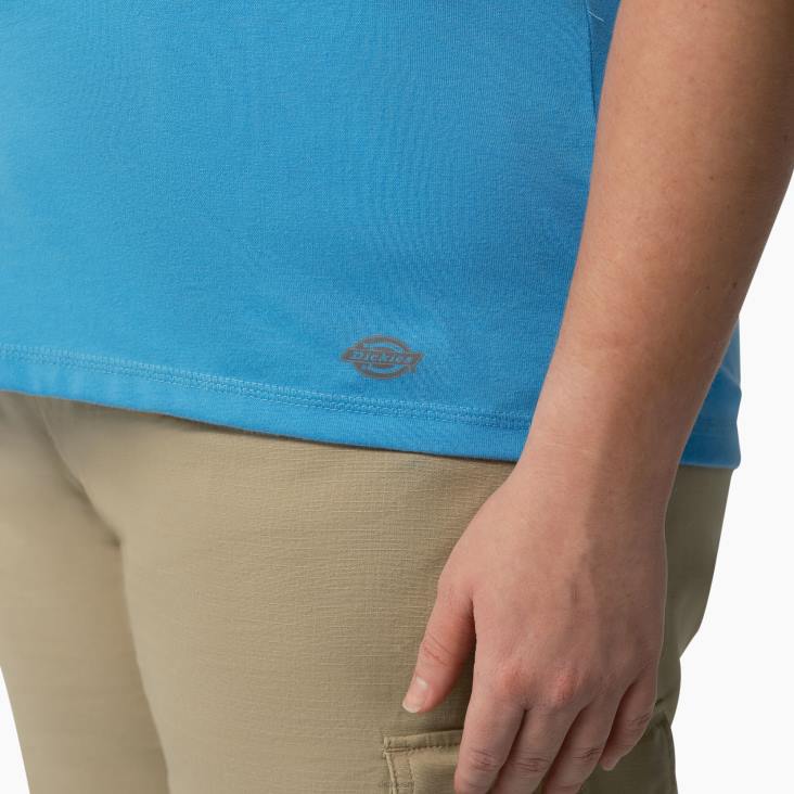 vrouwen Dickies plus verkoelend T-shirt met korte mouwen azuurblauw (ab2) kleding 6F0X1585