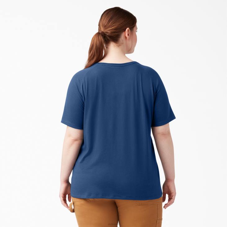 vrouwen Dickies plus verkoelend T-shirt met korte mouwen dynamische marine (dy2) kleding 6F0X1588