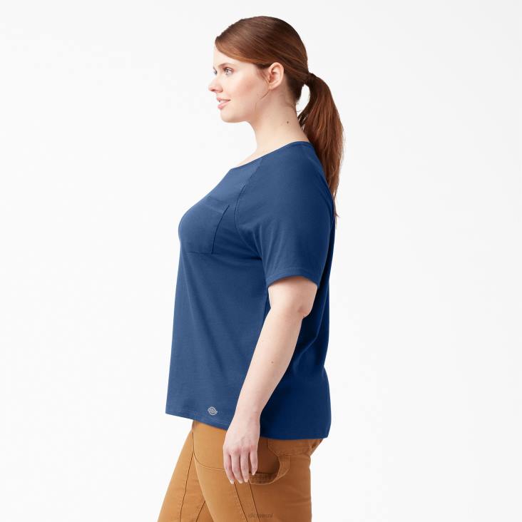 vrouwen Dickies plus verkoelend T-shirt met korte mouwen dynamische marine (dy2) kleding 6F0X1588