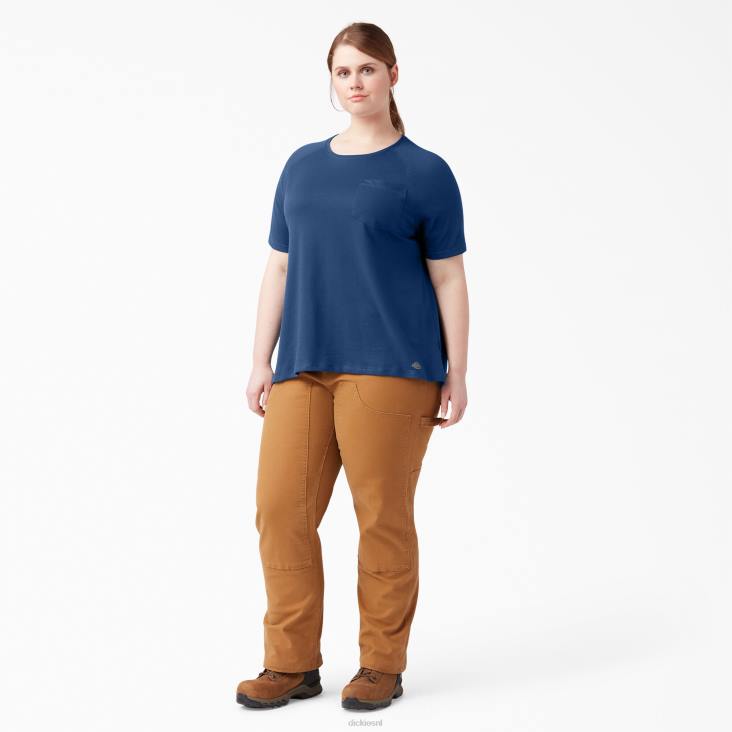 vrouwen Dickies plus verkoelend T-shirt met korte mouwen dynamische marine (dy2) kleding 6F0X1588