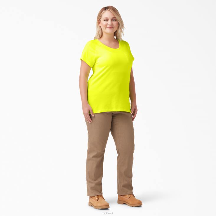 vrouwen Dickies plus verkoelend T-shirt met korte mouwen helder geel (bwd) kleding 6F0X1586