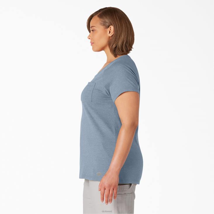 vrouwen Dickies plus verkoelend T-shirt met korte mouwen mistblauw (fe) kleding 6F0X1589