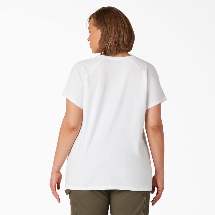 vrouwen Dickies plus verkoelend T-shirt met korte mouwen wit (wh) kleding 6F0X1595
