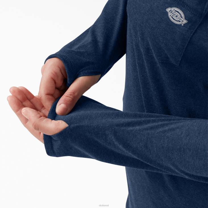vrouwen Dickies plus zonneshirt met koelprestaties donker marine heide (dnh) kleding 6F0X1643