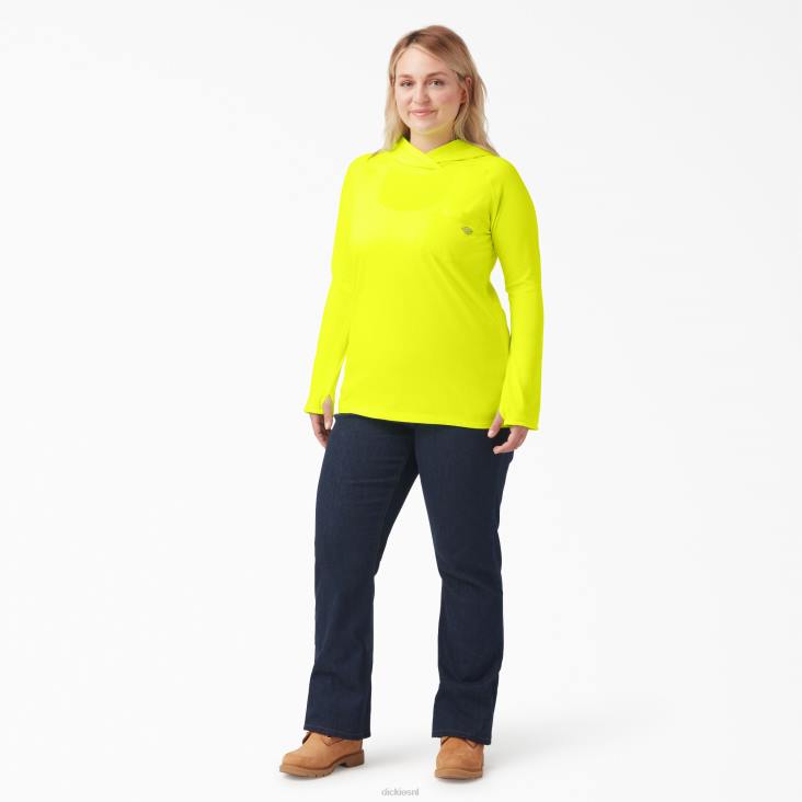 vrouwen Dickies plus zonneshirt met koelprestaties helder geel (bwd) kleding 6F0X1642