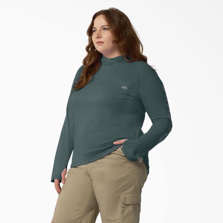 vrouwen Dickies plus zonneshirt met koelprestaties lincoln groen (ln) kleding 6F0X1647