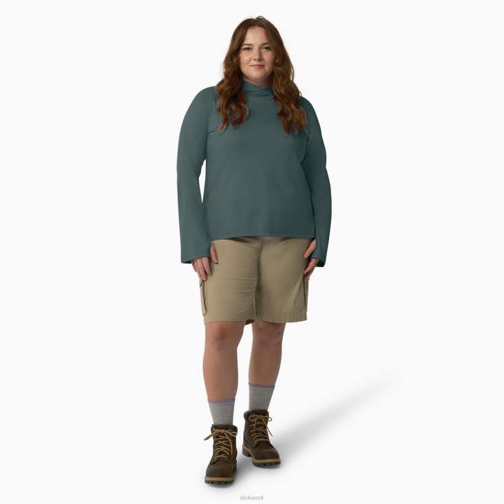 vrouwen Dickies plus zonneshirt met koelprestaties lincoln groen (ln) kleding 6F0X1647