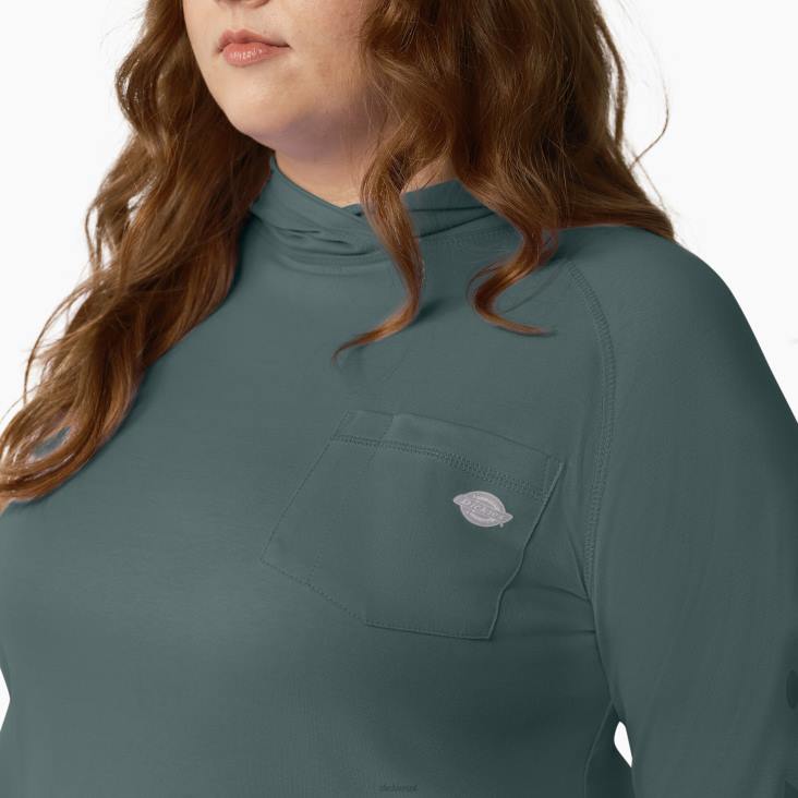 vrouwen Dickies plus zonneshirt met koelprestaties lincoln groen (ln) kleding 6F0X1647