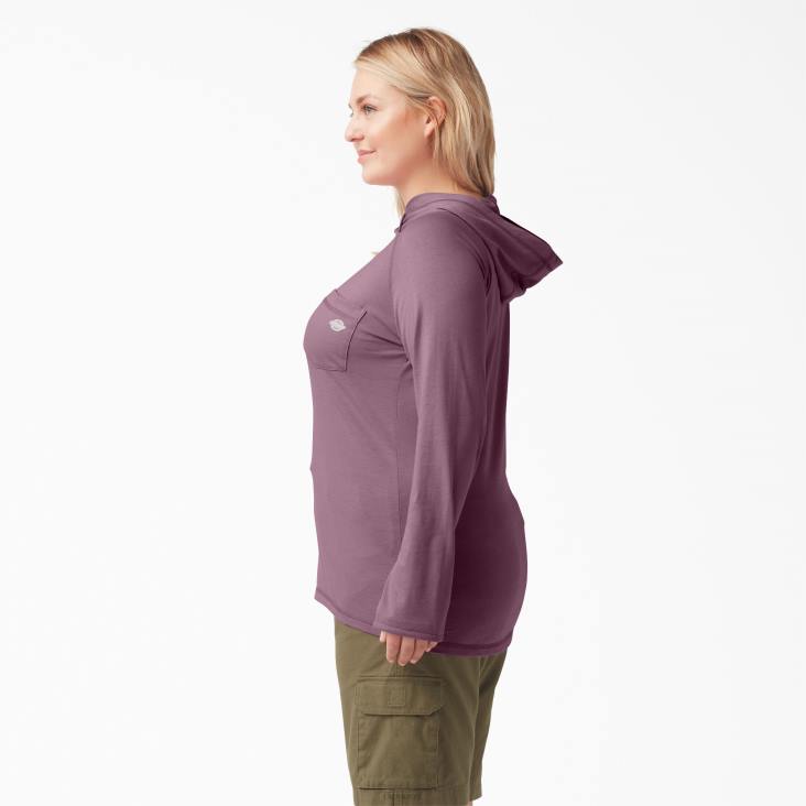 vrouwen Dickies plus zonneshirt met koelprestaties mauve schaduwheide (vsh) kleding 6F0X1650
