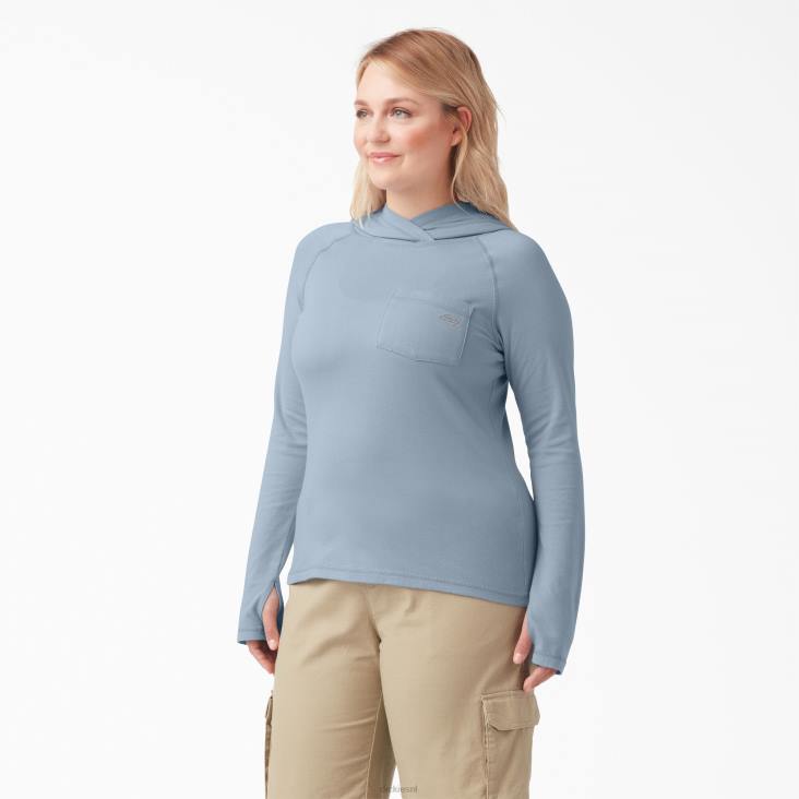 vrouwen Dickies plus zonneshirt met koelprestaties mistblauw (fe) kleding 6F0X1645