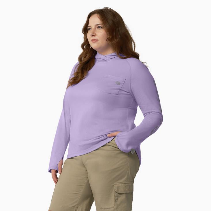 vrouwen Dickies plus zonneshirt met koelprestaties paarse roos (ur2) kleding 6F0X1649