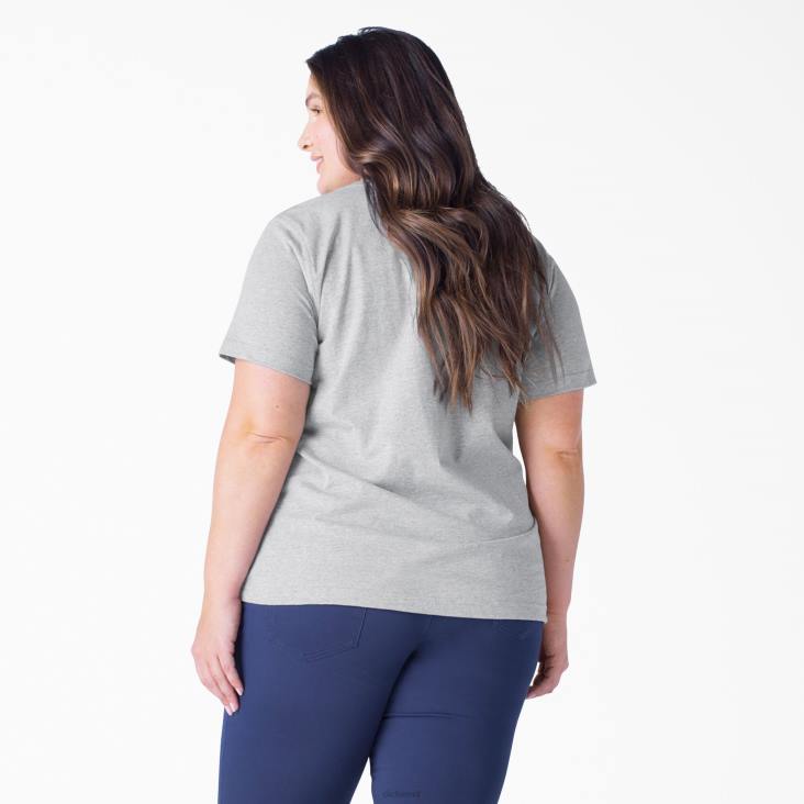 vrouwen Dickies plus zwaargewicht T-shirt met korte mouwen grijs gespikkeld (hg) kleding 6F0X1970