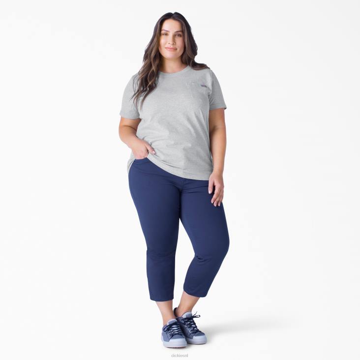 vrouwen Dickies plus zwaargewicht T-shirt met korte mouwen grijs gespikkeld (hg) kleding 6F0X1970