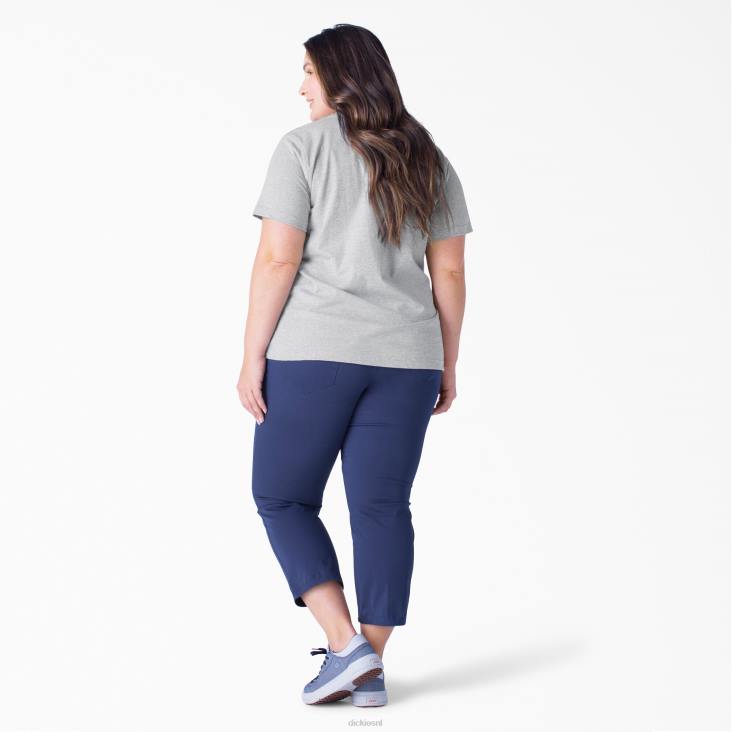 vrouwen Dickies plus zwaargewicht T-shirt met korte mouwen grijs gespikkeld (hg) kleding 6F0X1970