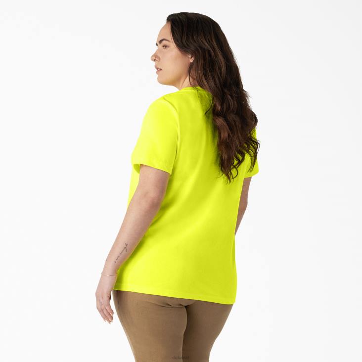 vrouwen Dickies plus zwaargewicht T-shirt met korte mouwen helder geel (bwd) kleding 6F0X1968