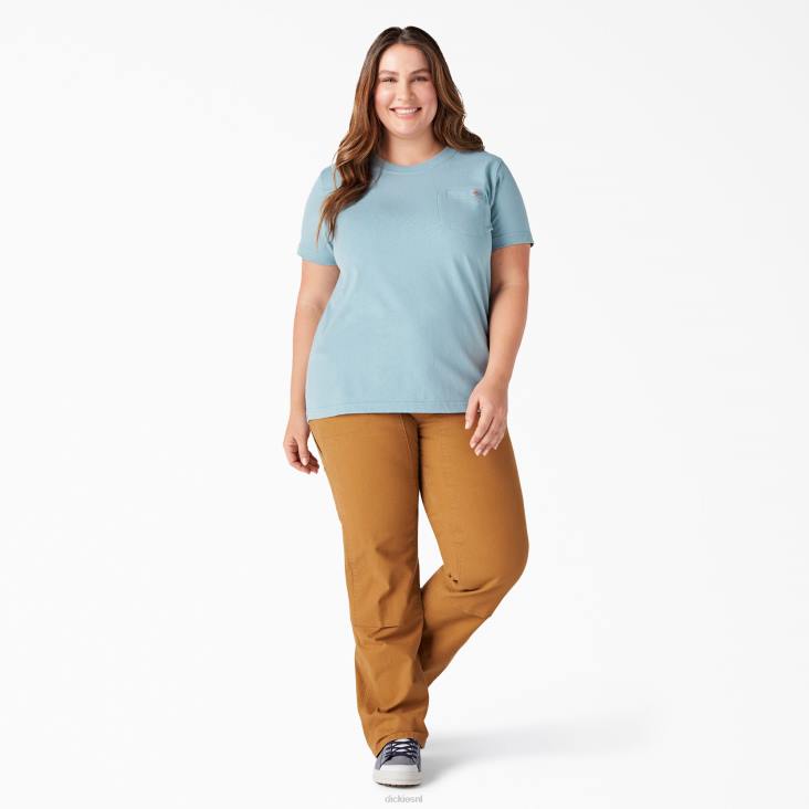 vrouwen Dickies plus zwaargewicht T-shirt met korte mouwen kade blauw (du1) kleding 6F0X1969