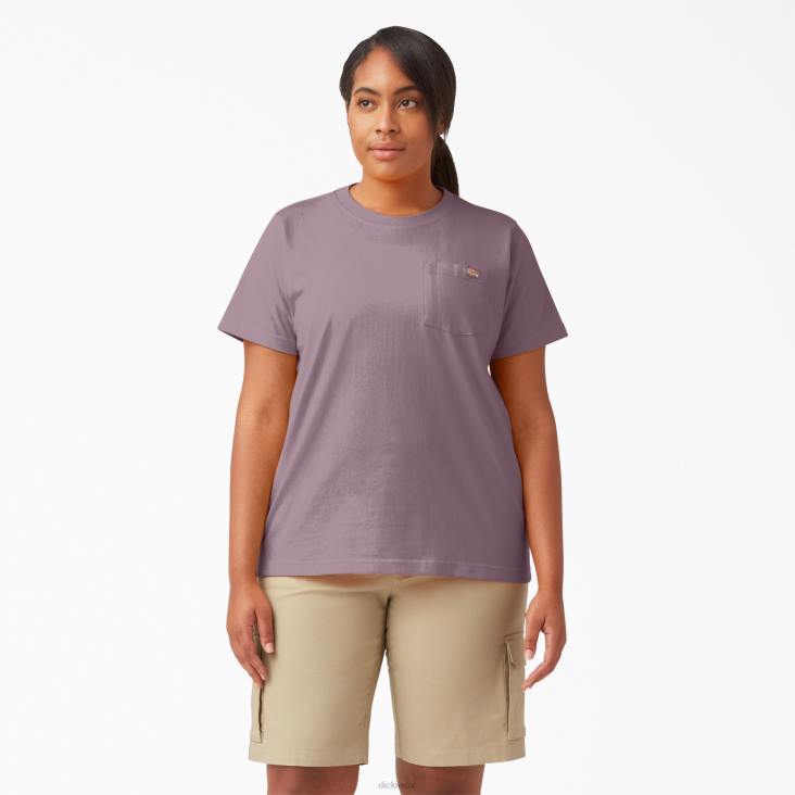 vrouwen Dickies plus zwaargewicht T-shirt met korte mouwen lila (lc) kleding 6F0X1971