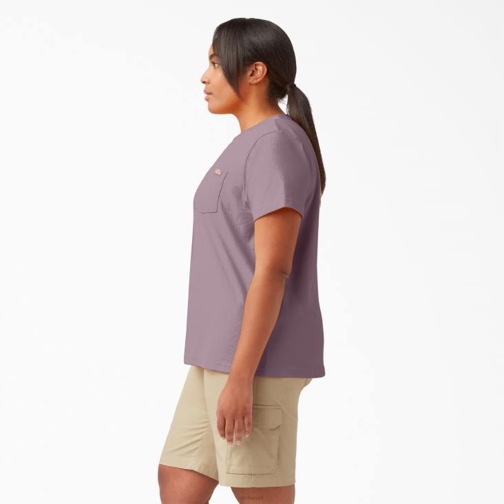 vrouwen Dickies plus zwaargewicht T-shirt met korte mouwen lila (lc) kleding 6F0X1971