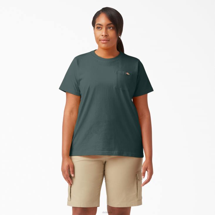 vrouwen Dickies plus zwaargewicht T-shirt met korte mouwen lincoln groen (ln) kleding 6F0X1972