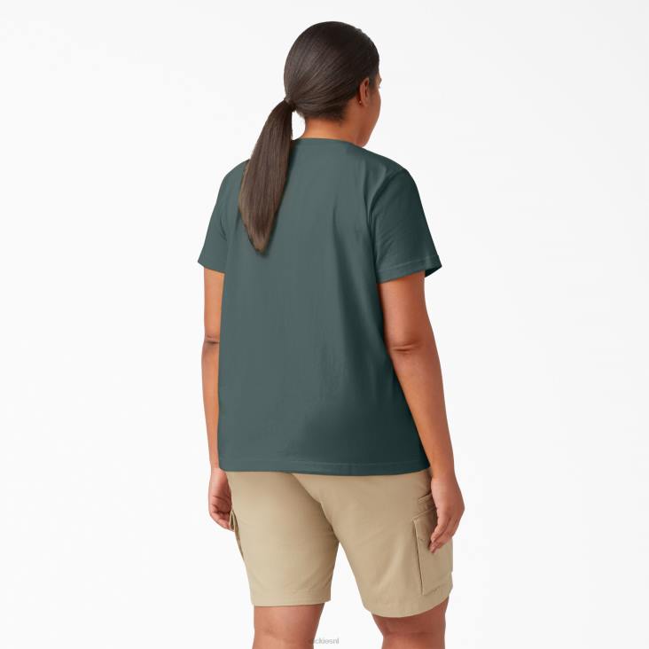 vrouwen Dickies plus zwaargewicht T-shirt met korte mouwen lincoln groen (ln) kleding 6F0X1972