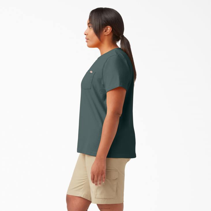 vrouwen Dickies plus zwaargewicht T-shirt met korte mouwen lincoln groen (ln) kleding 6F0X1972