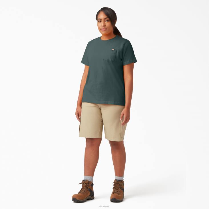 vrouwen Dickies plus zwaargewicht T-shirt met korte mouwen lincoln groen (ln) kleding 6F0X1972